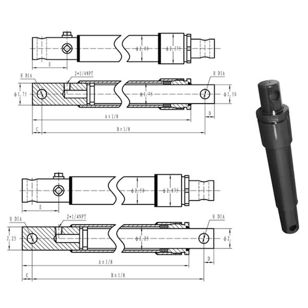 Aftermarket 15121000 New 2500 PSI Cylinder Fits Hercules Snow Plow Models HYI40-0612 - main